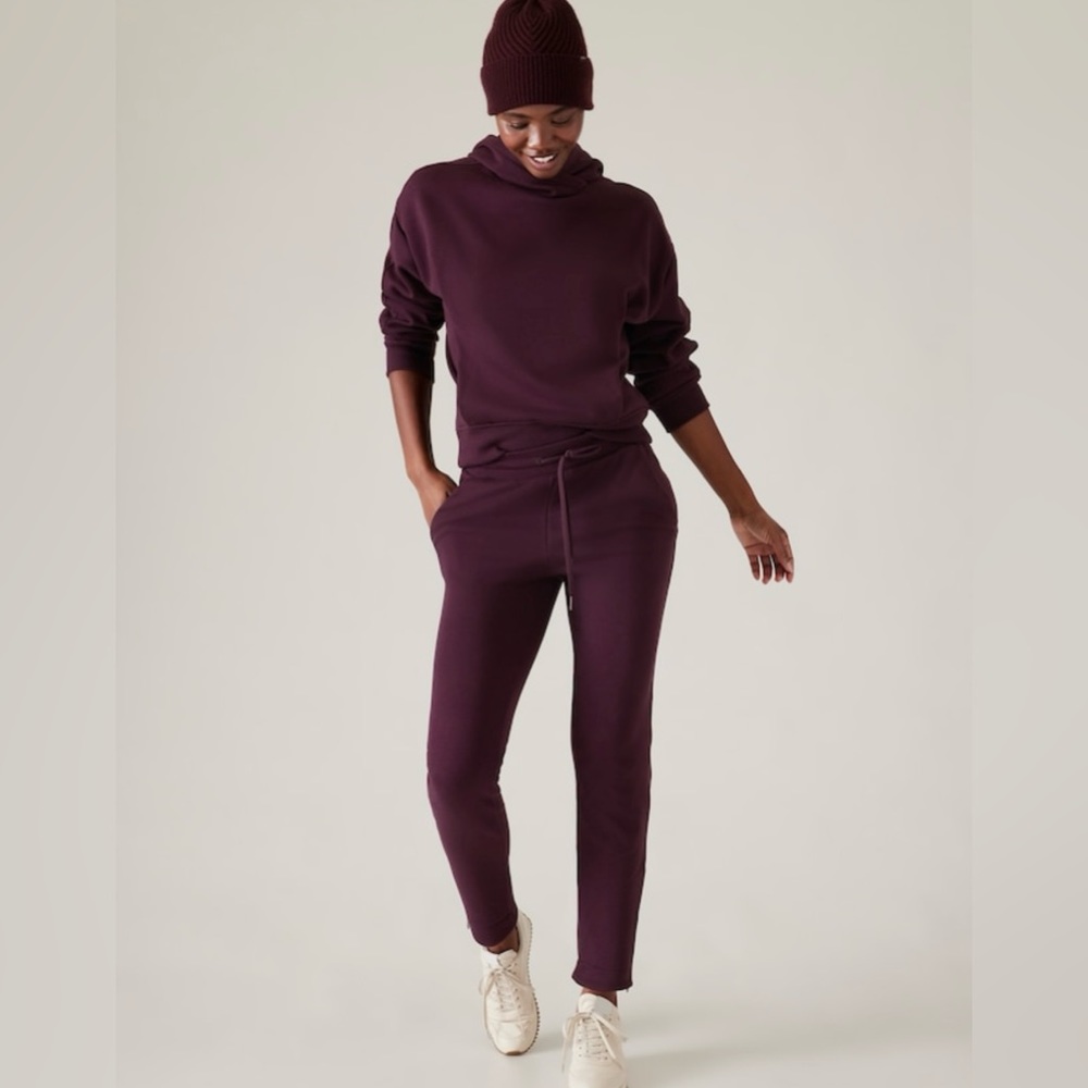 Brand New. Never worn. Athleta Spiced Cabernet Cozy Karma Zip Pant, Medium Tall
